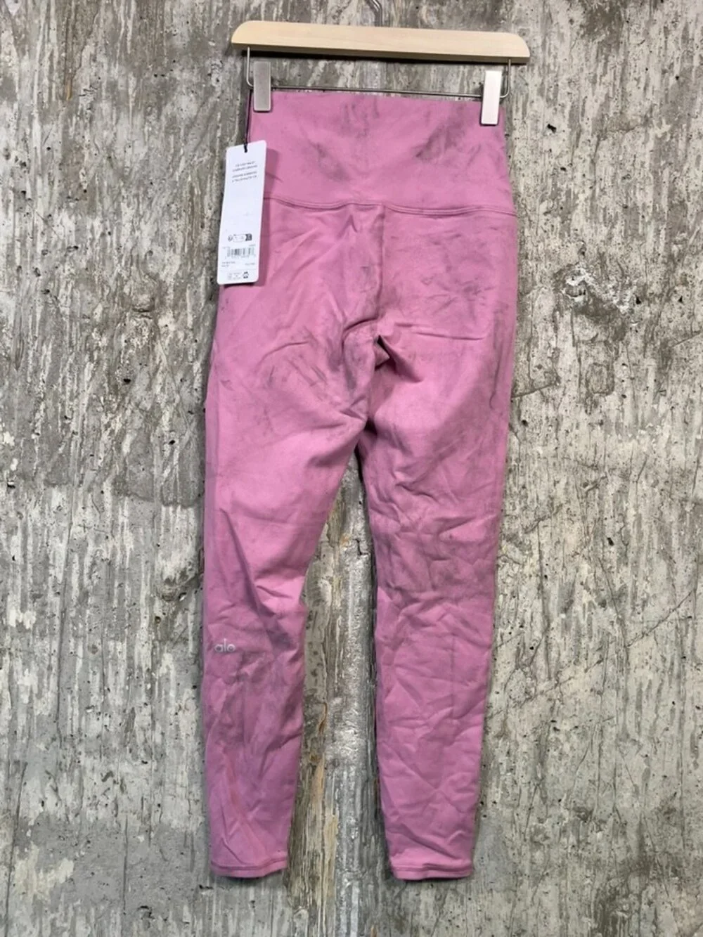 ALO YOGA Women's 7/8 High-Waist Airbrush Legging Sz XS in Pink Wild Rose (Dirty)